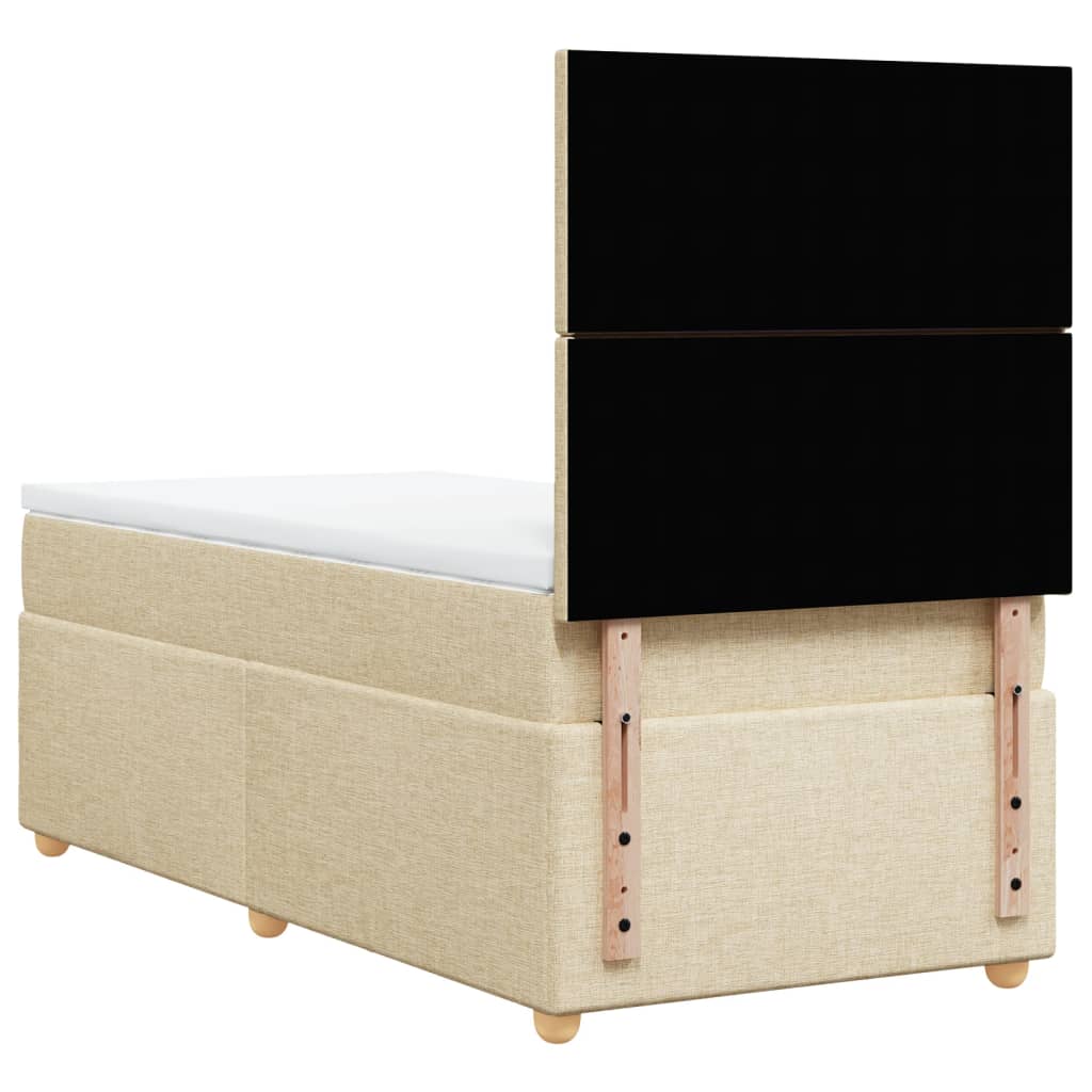 Boxspringbett mit Matratze Creme 100x200 cm Stoff