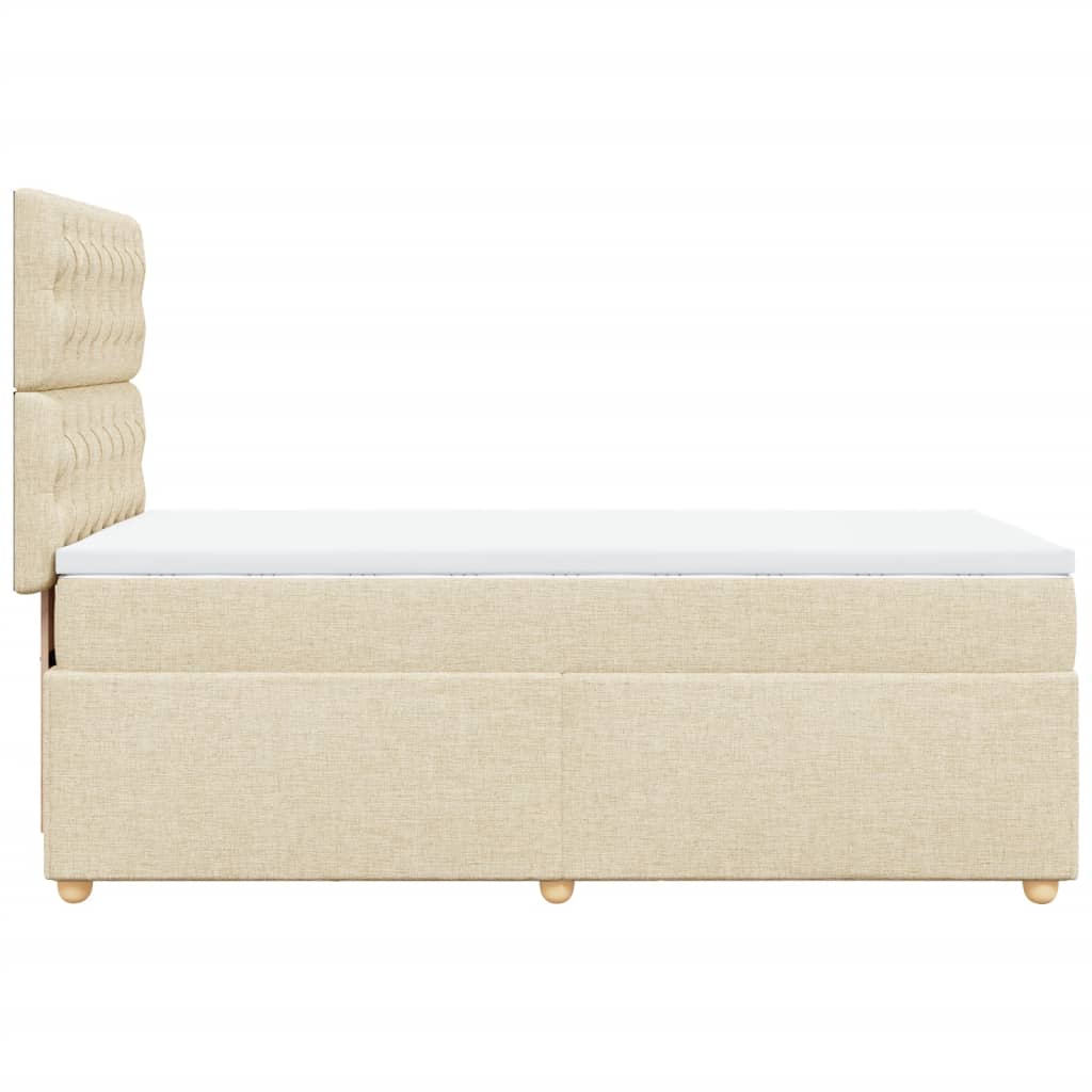 Boxspringbett mit Matratze Creme 100x200 cm Stoff