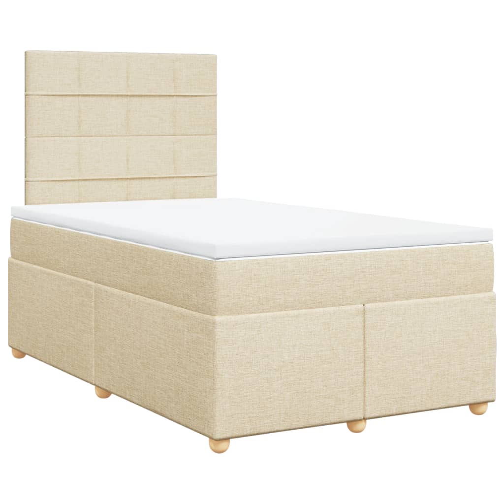 Boxspringbett mit Matratze Creme 120x190 cm Stoff