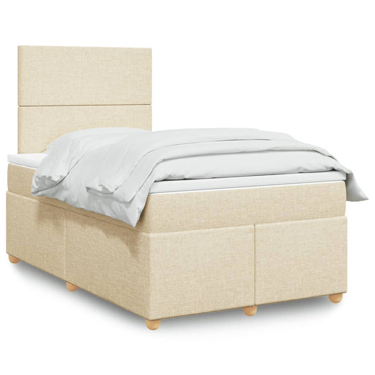 Boxspringbett mit Matratze Creme 120x200 cm Stoff