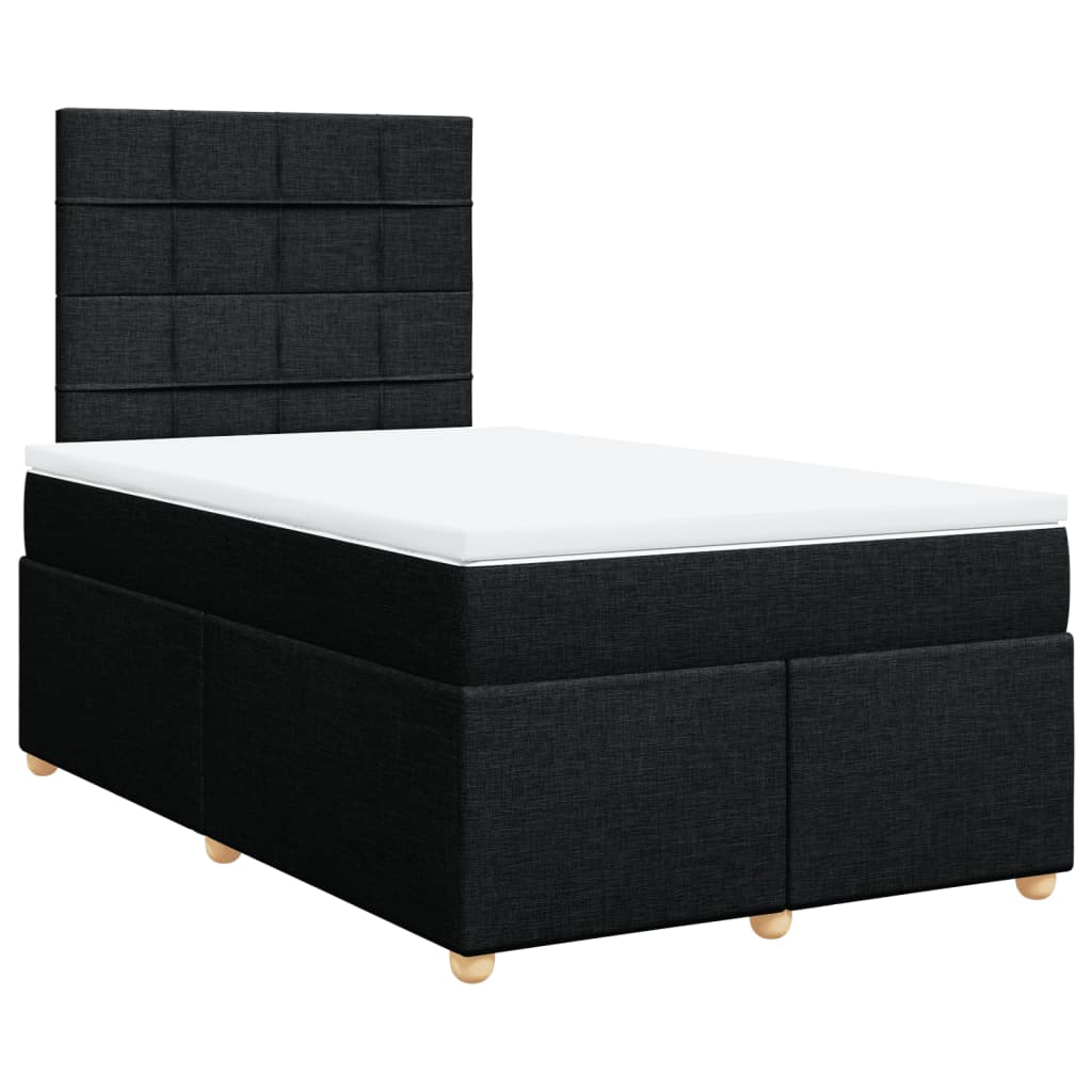 Boxspringbett mit Matratze Schwarz 120x200 cm Stoff