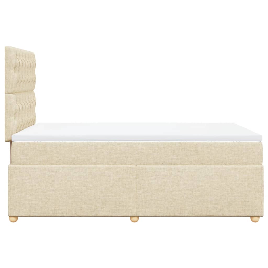 Boxspringbett mit Matratze Creme 120x200 cm Stoff