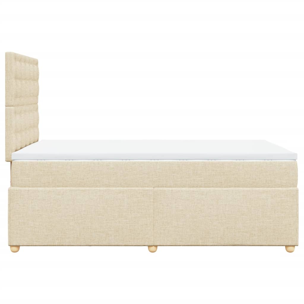 Boxspringbett mit Matratze Creme 120x200 cm Stoff