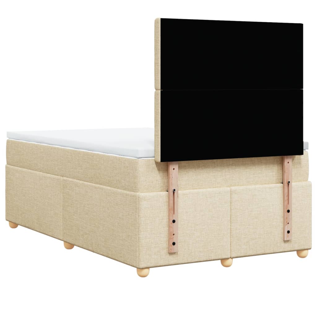 Boxspringbett mit Matratze Creme 120x200 cm Stoff