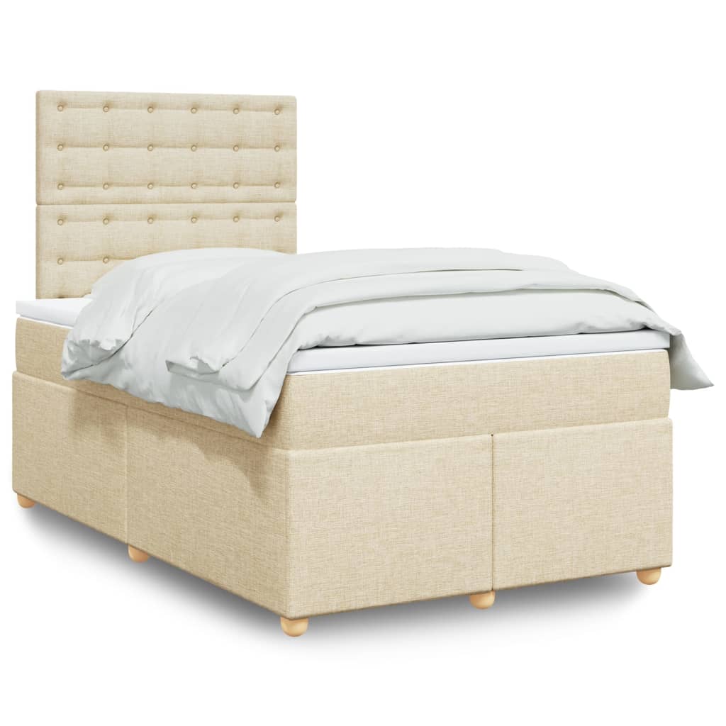 Boxspringbett mit Matratze Creme 120x200 cm Stoff