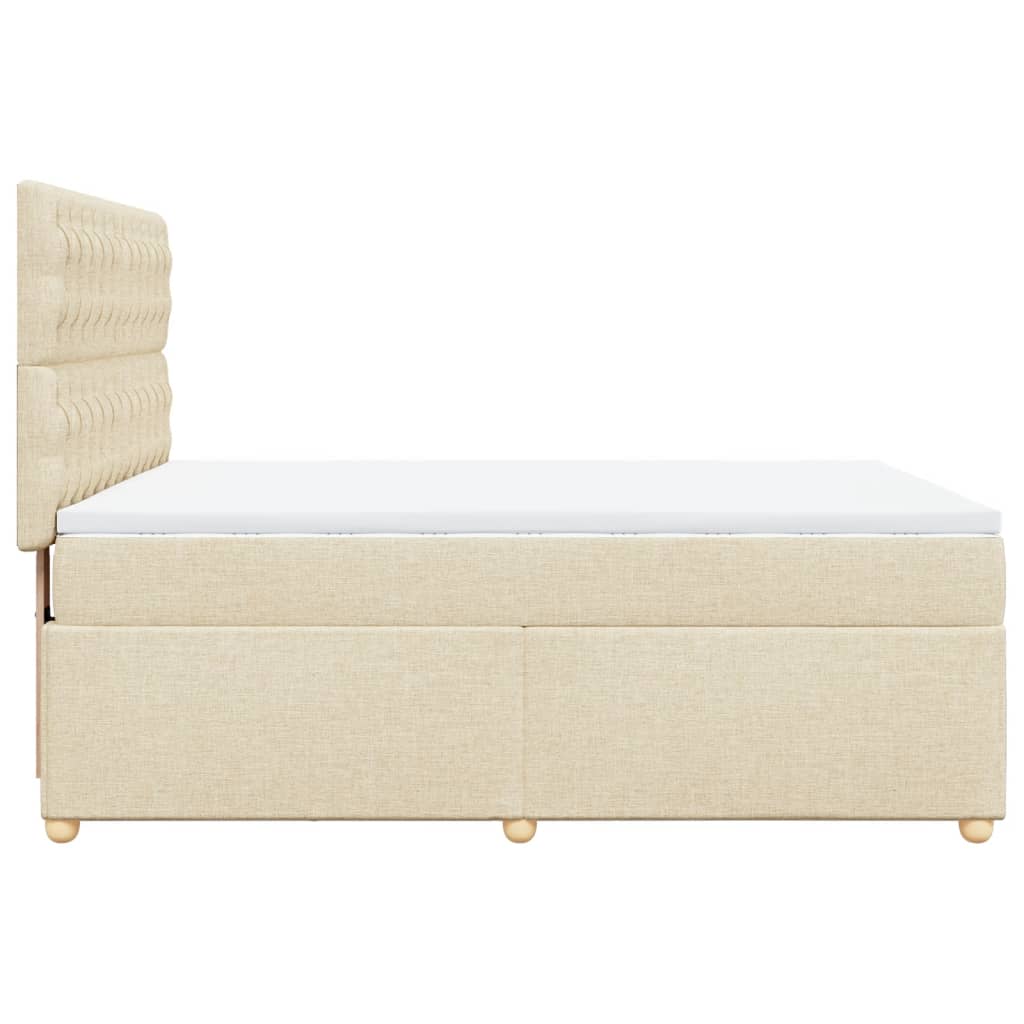 Boxspringbett mit Matratze Creme 160x200 cm Stoff