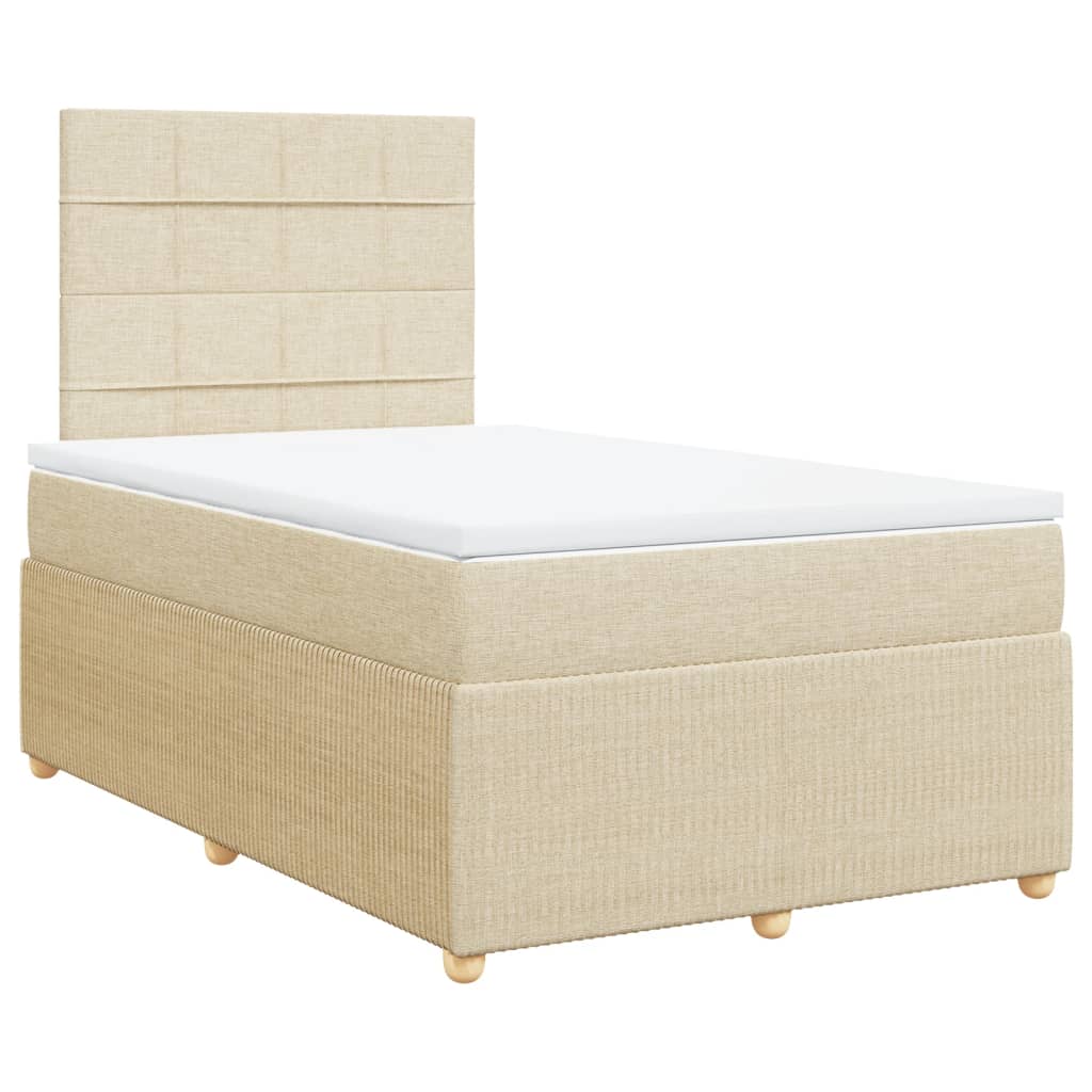 Boxspringbett mit Matratze Creme 120x190 cm Stoff