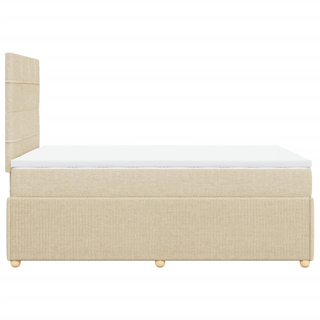 Boxspringbett mit Matratze Creme 120x200 cm Stoff