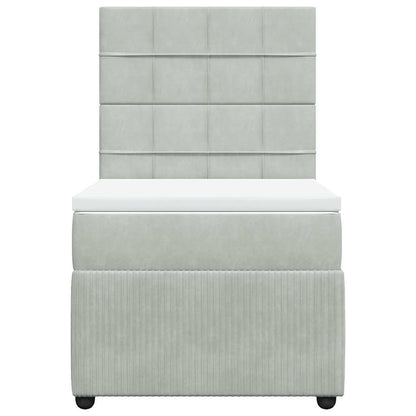 Boxspringbett mit Matratze Hellgrau 80x200 cm Samt