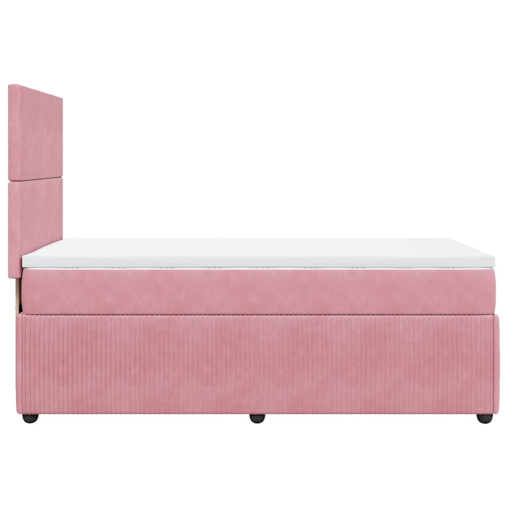 Boxspringbett mit Matratze Rosa 100x200 cm Samt