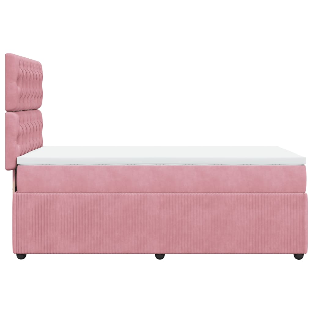 Boxspringbett mit Matratze Rosa 100x200 cm Samt