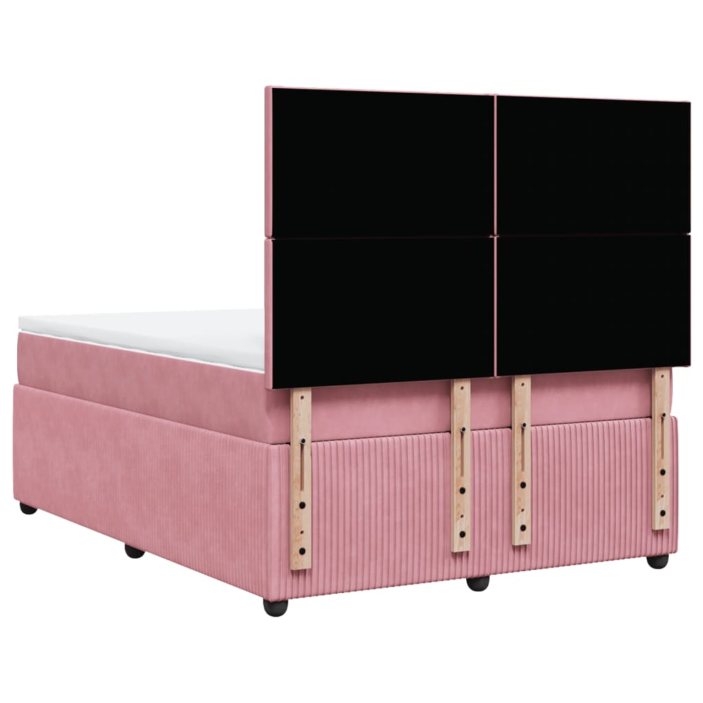 Boxspringbett mit Matratze Rosa 160x200 cm Samt