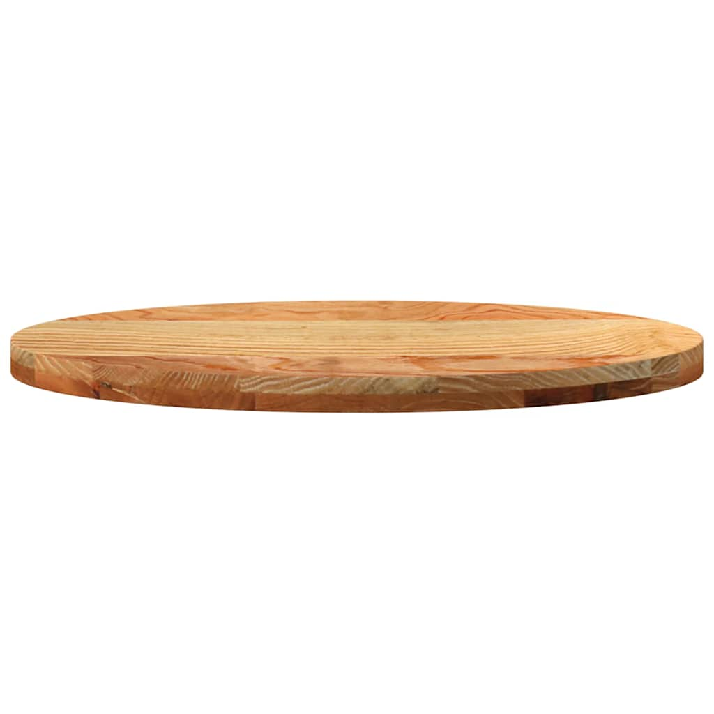 Tischplatte Hellbraun 80x40x4 cm Massivholz Eiche Oval