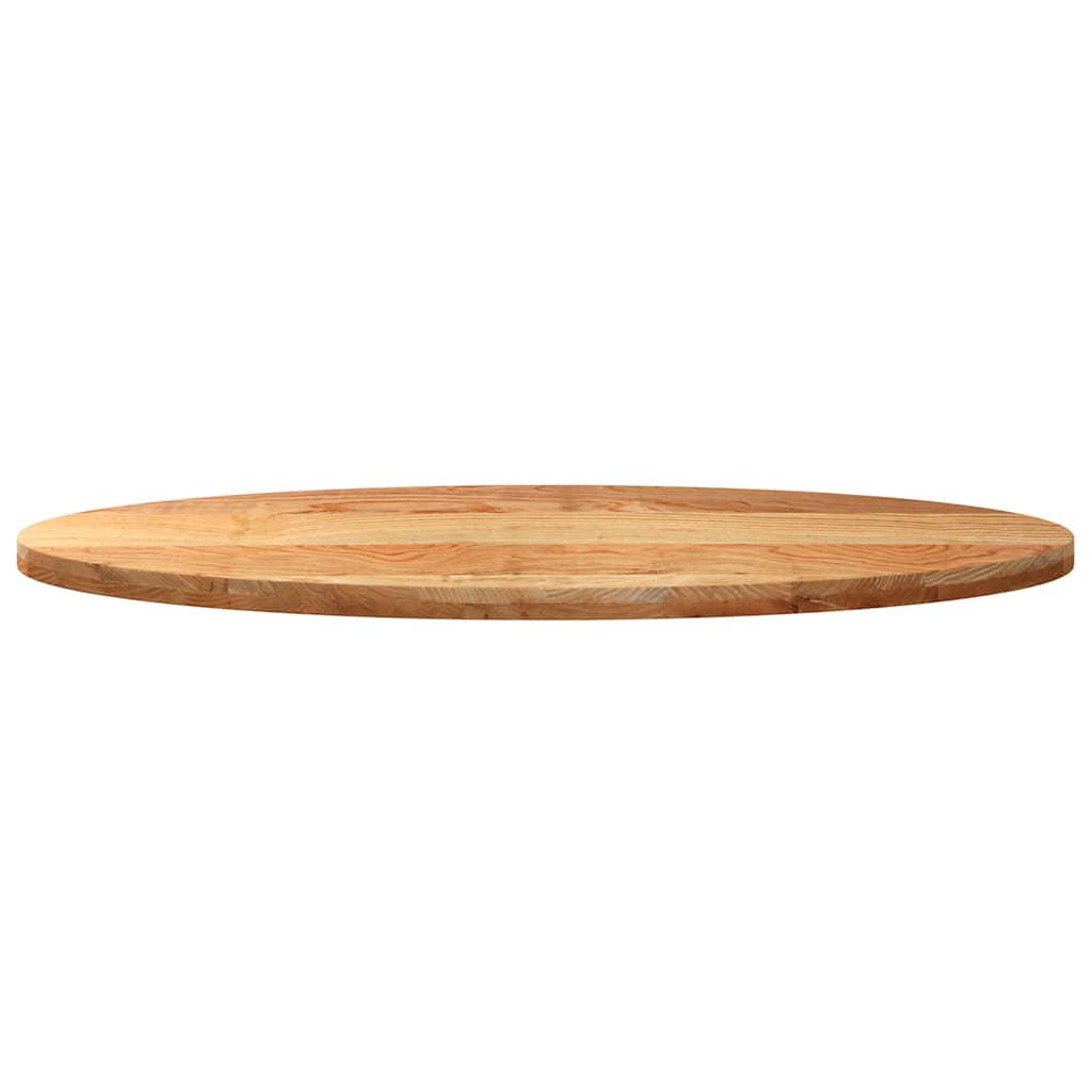 Tischplatte Hellbraun 140x60x4 cm Massivholz Eiche Oval