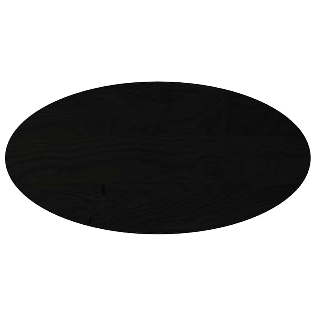 Tischplatte Dunkelbraun 100x50x4 cm Massivholz Eiche Oval