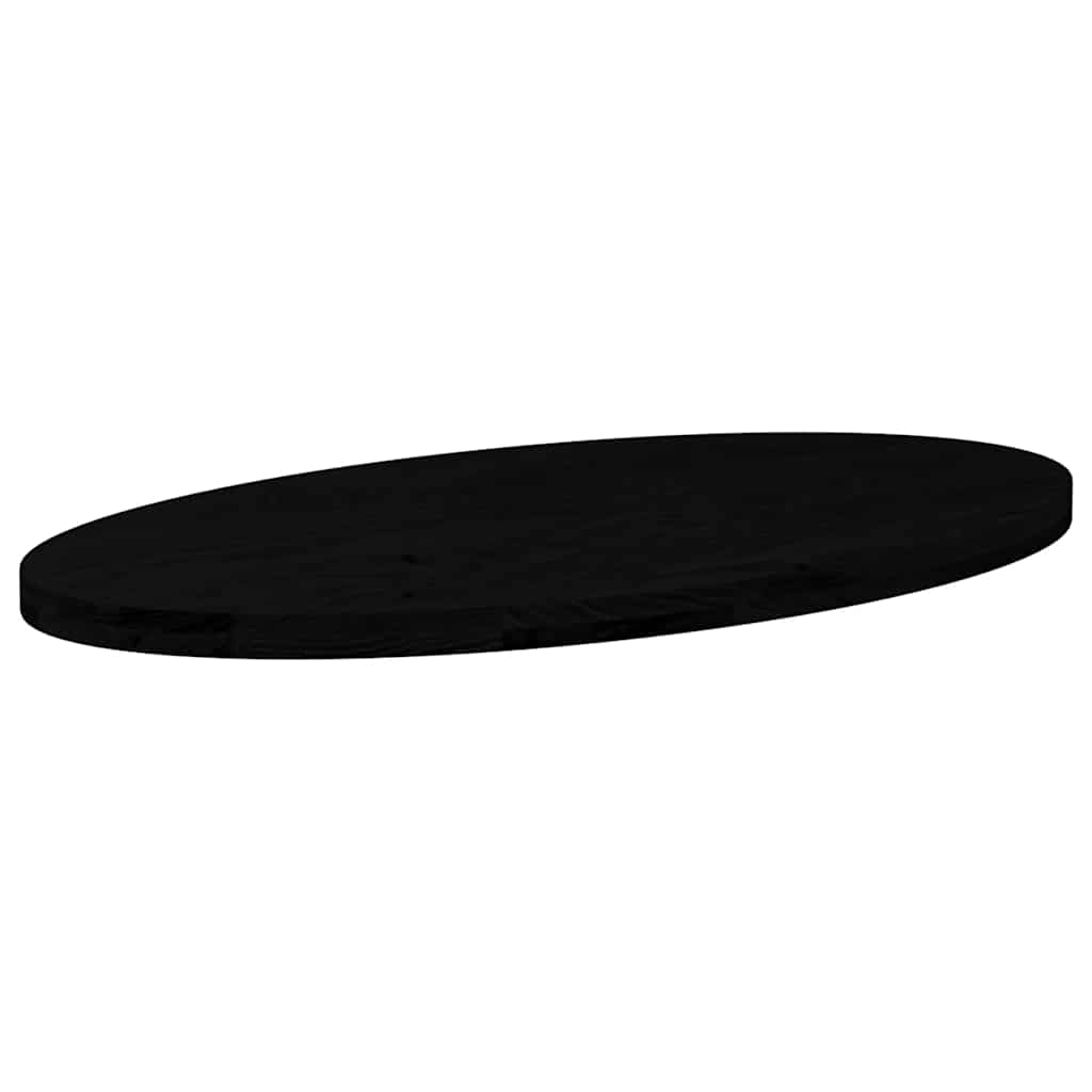 Tischplatte Dunkelbraun 100x50x4 cm Massivholz Eiche Oval