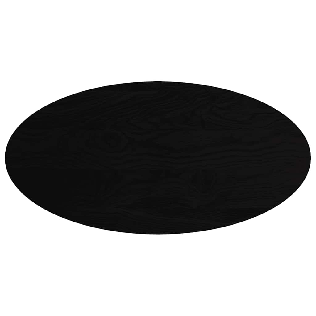 Tischplatte Dunkelbraun 120x60x4 cm Massivholz Eiche Oval