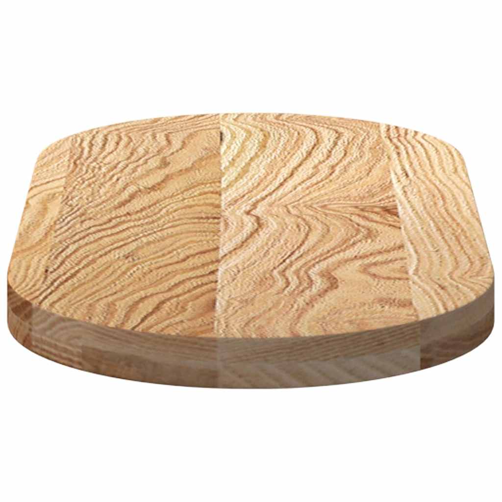 Tischplatte 80x40x4 cm Massivholz Eiche Oval