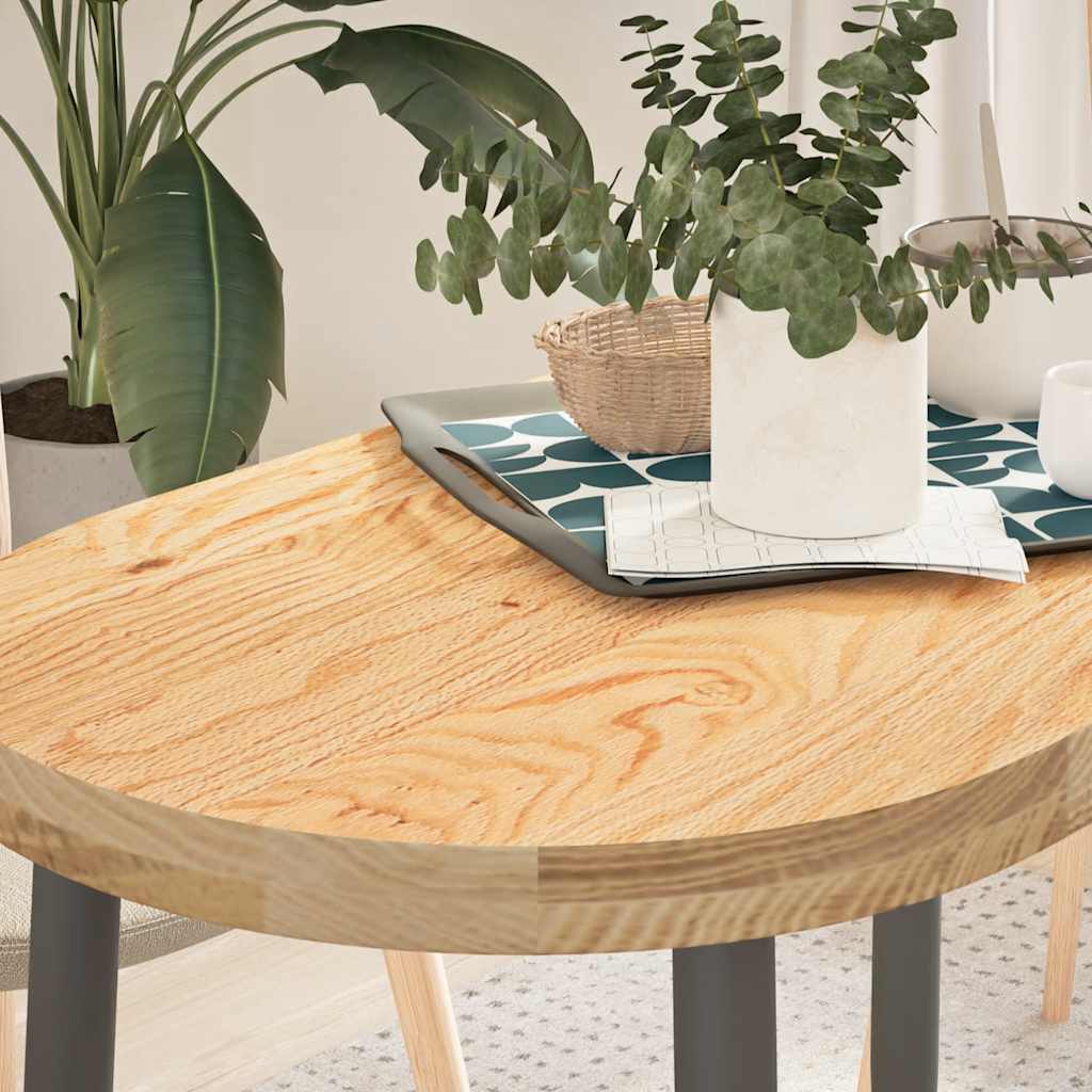 Tischplatte 100x50x4 cm Massivholz Eiche Oval