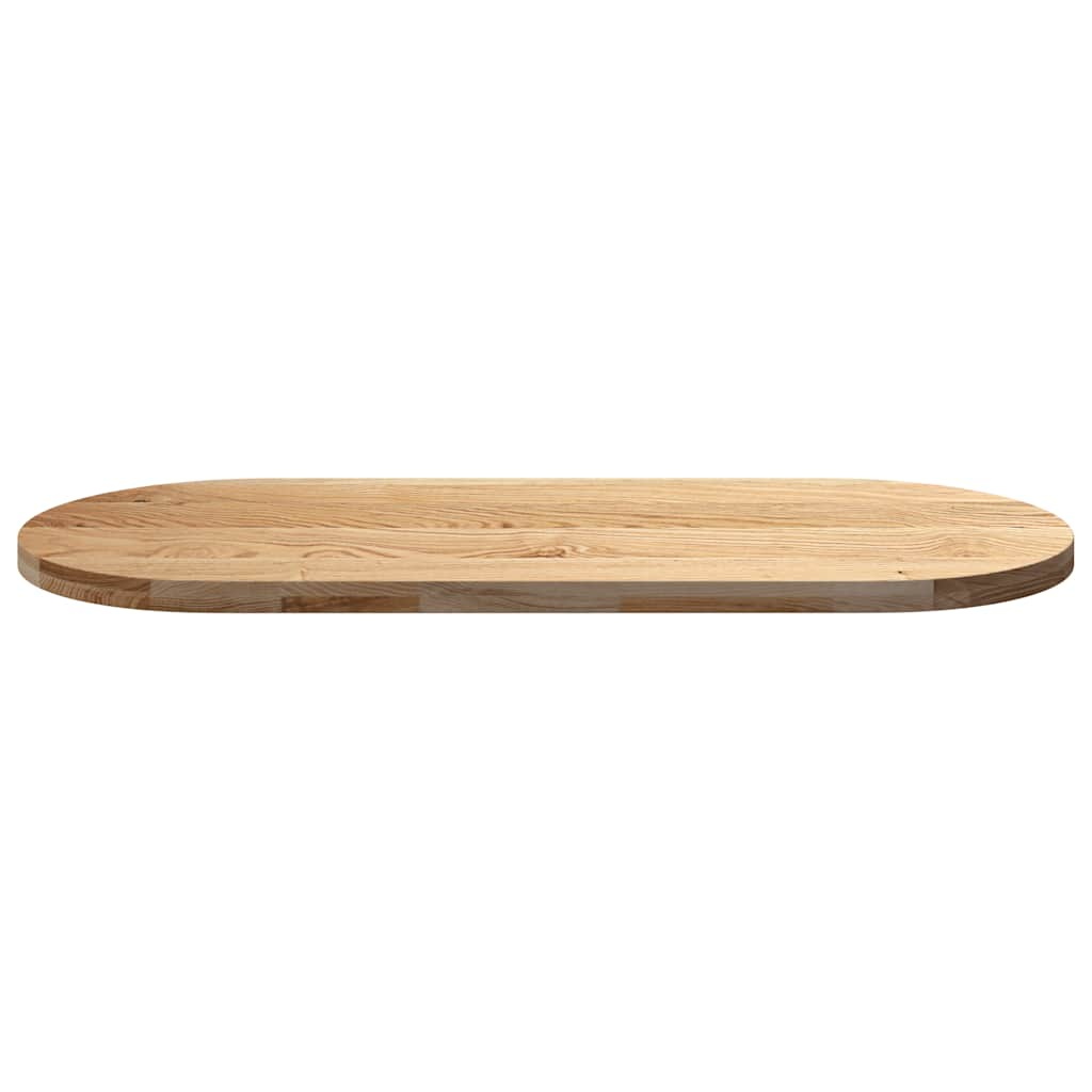 Tischplatte 140x60x4 cm Massivholz Eiche Oval