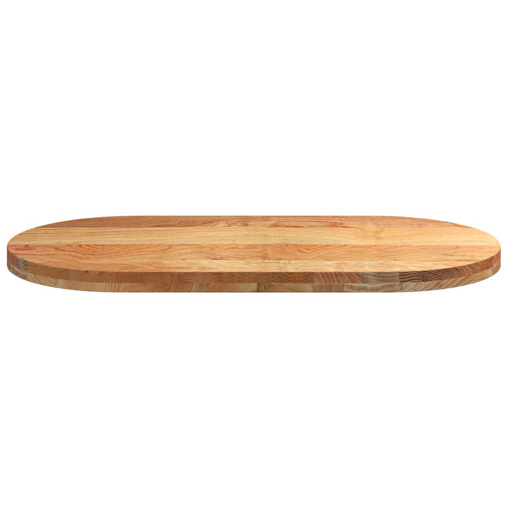 Tischplatte Hellbraun 100x50x4 cm Massivholz Eiche Oval