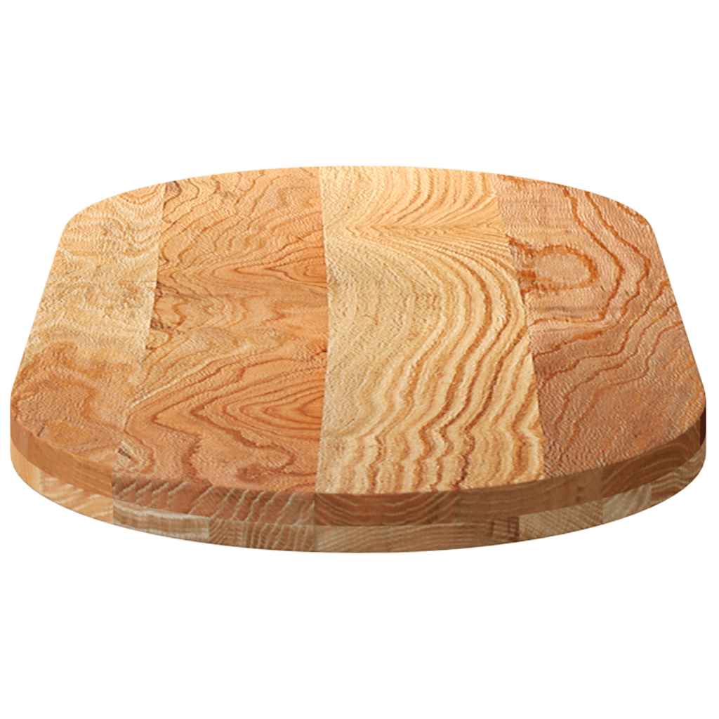 Tischplatte Hellbraun 100x50x4 cm Massivholz Eiche Oval