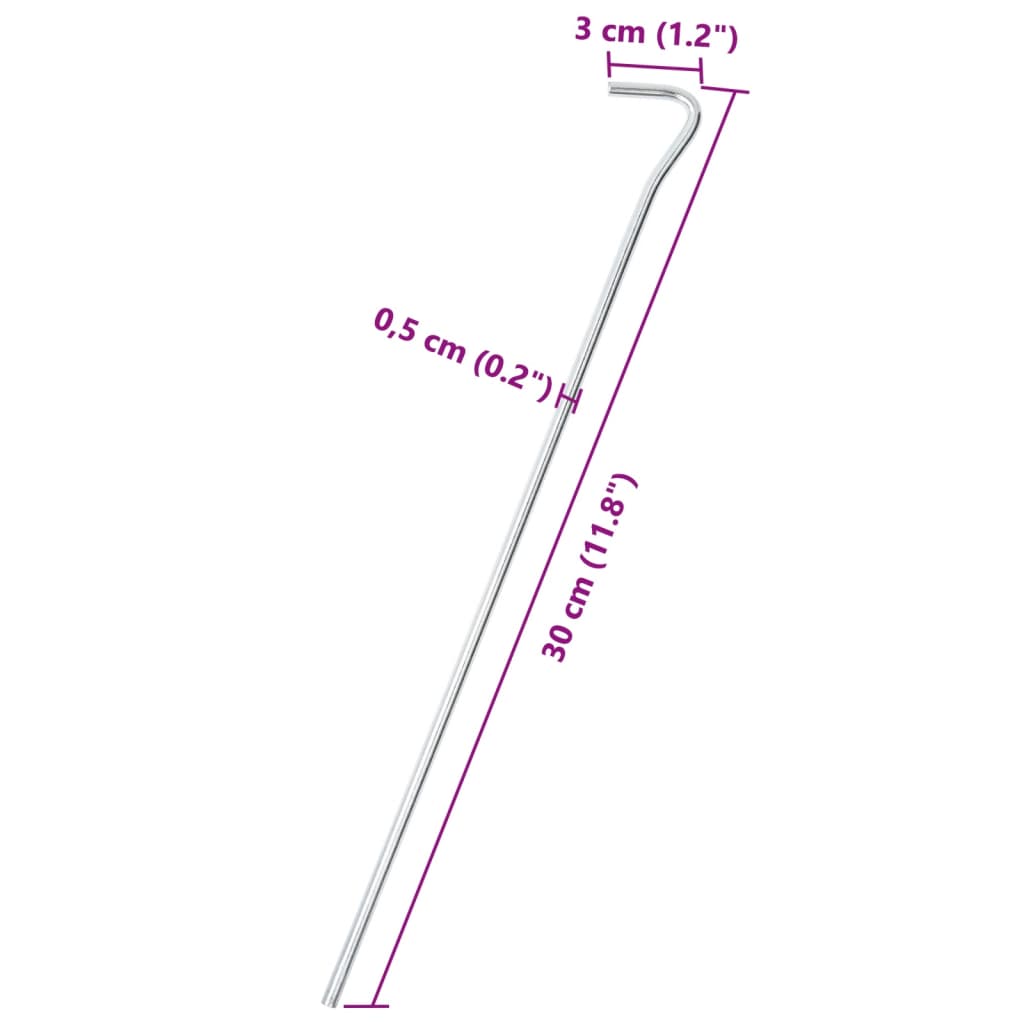 Zeltheringe 50 Stk. 30 cm Ø5 mm Verzinkter Stahl