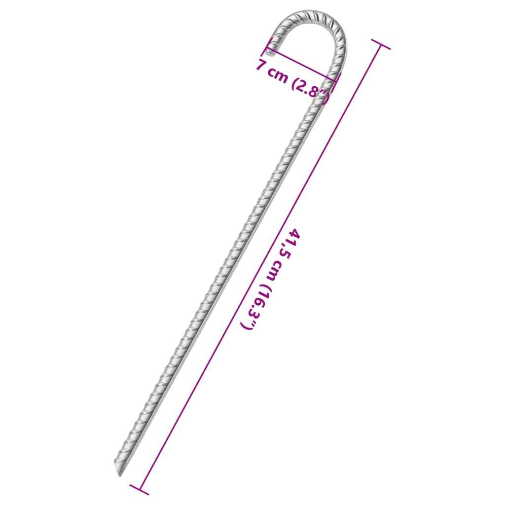 Zeltheringe 12 Stk. 41,5 cm Ø12 mm Verzinkter Stahl