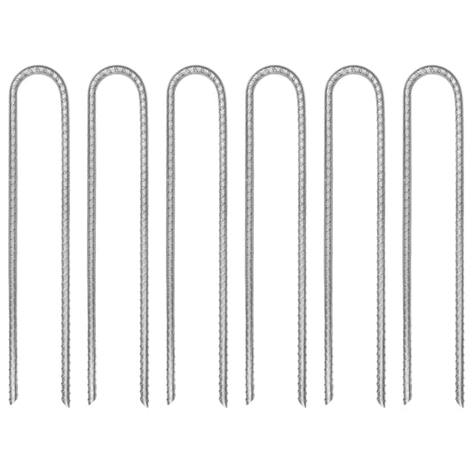 Zeltheringe 6 Stk. U-Form 30 cm Ø7 mm Verzinkter Stahl