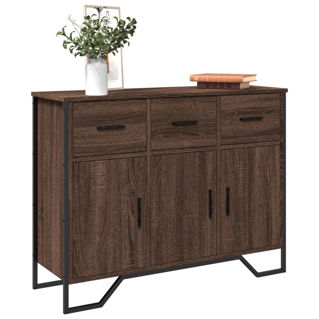 Sideboard Braun Eichen-Optik 97x32,5x74,5 cm Holzwerkstoff