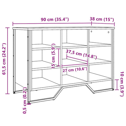 Schuhregal Sonoma-Eiche 90x38x61,5 cm Holzwerkstoff
