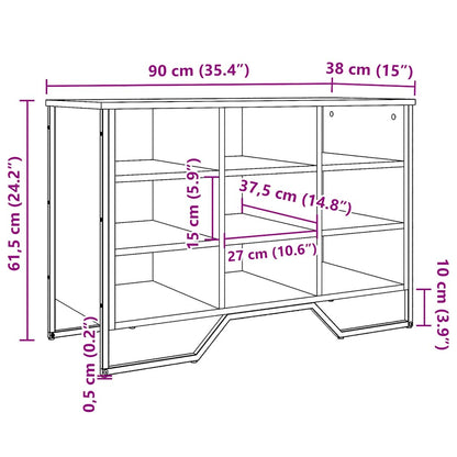 Schuhregal Räuchereiche 90x38x61,5 cm Holzwerkstoff
