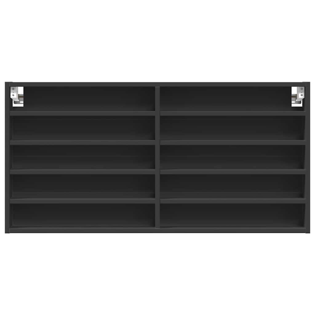 Vitrinenschrank Schwarz 100x8,5x50 cm Holzwerkstoff