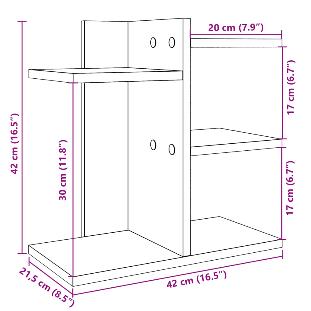 Schreibtisch-Organizer Schwarz 42x21,5x42 cm Holzwerkstoff