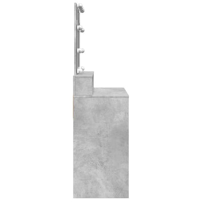Schminktisch mit LED-Beleuchtung Betongrau 80x41x144,5 cm
