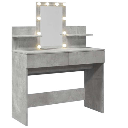 Schminktisch mit LED-Beleuchtung Betongrau 100x40x130 cm