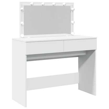 Schminktisch mit LED-Beleuchtung Weiß 100x40x120 cm