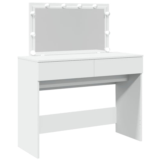 Schminktisch mit LED-Beleuchtung Weiß 100x40x120 cm