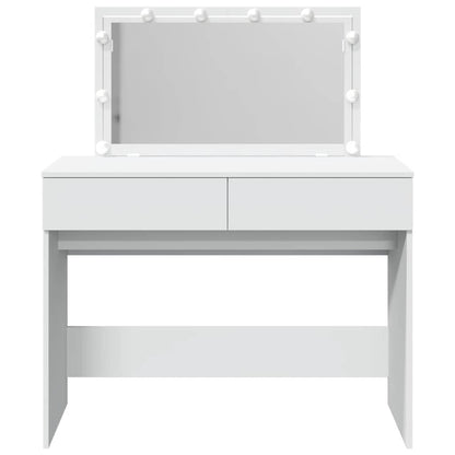Schminktisch mit LED-Beleuchtung Weiß 100x40x120 cm
