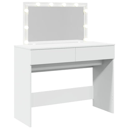 Schminktisch mit LED-Beleuchtung Weiß 100x40x120 cm