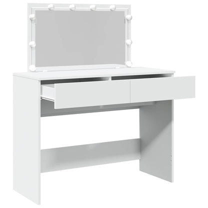 Schminktisch mit LED-Beleuchtung Weiß 100x40x120 cm