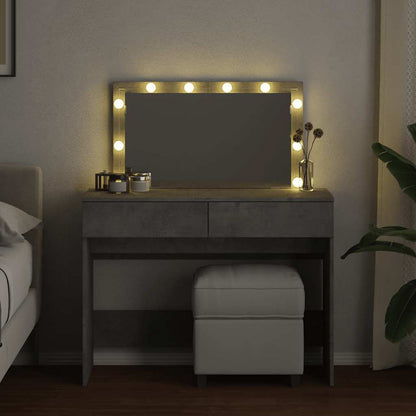 Schminktisch mit LED-Beleuchtung Betongrau 100x40x120 cm