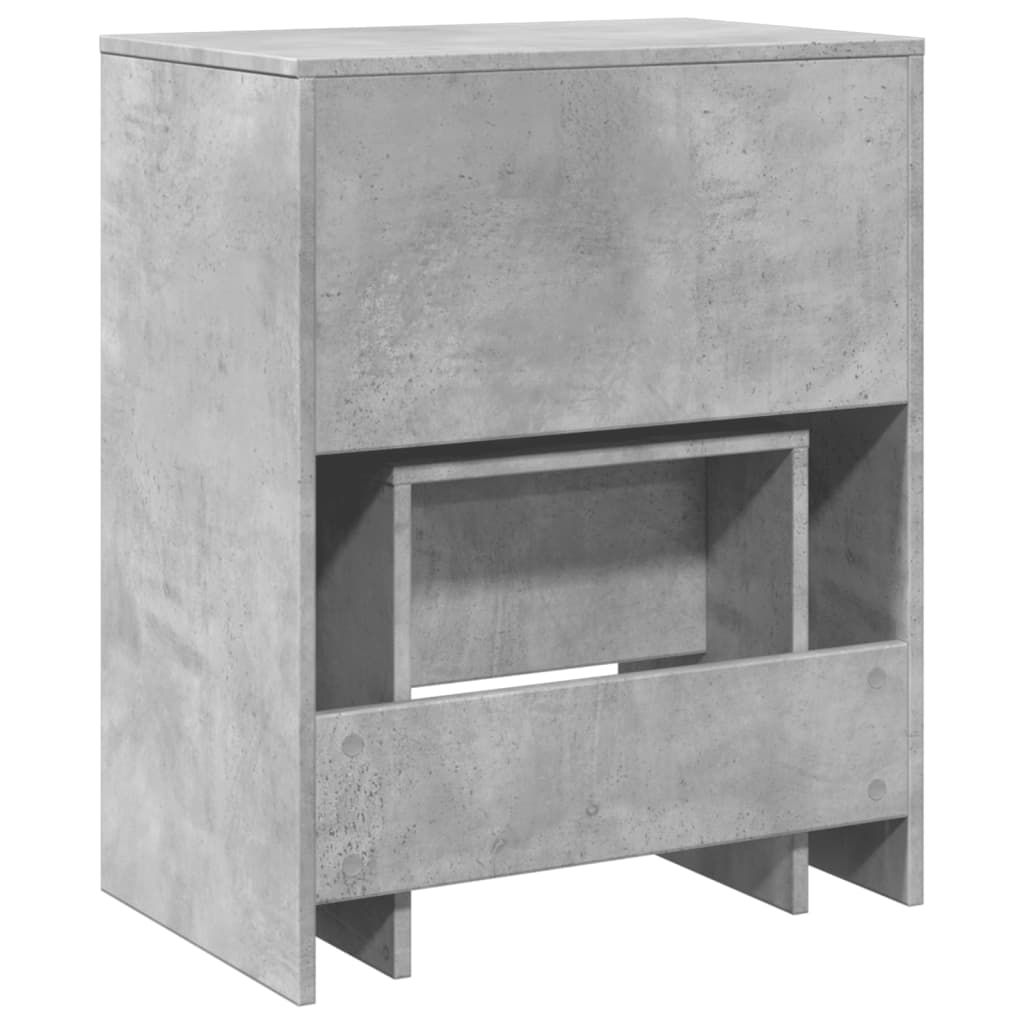 Schminktisch mit Hocker Betongrau 60x40x113,5 cm