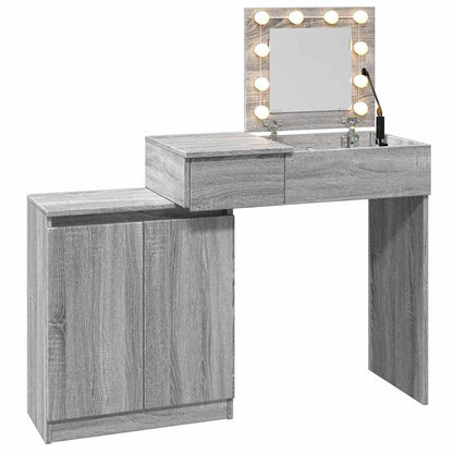 Schminktisch mit LED-Beleuchtung Grau Sonoma 115x37x110,5 cm