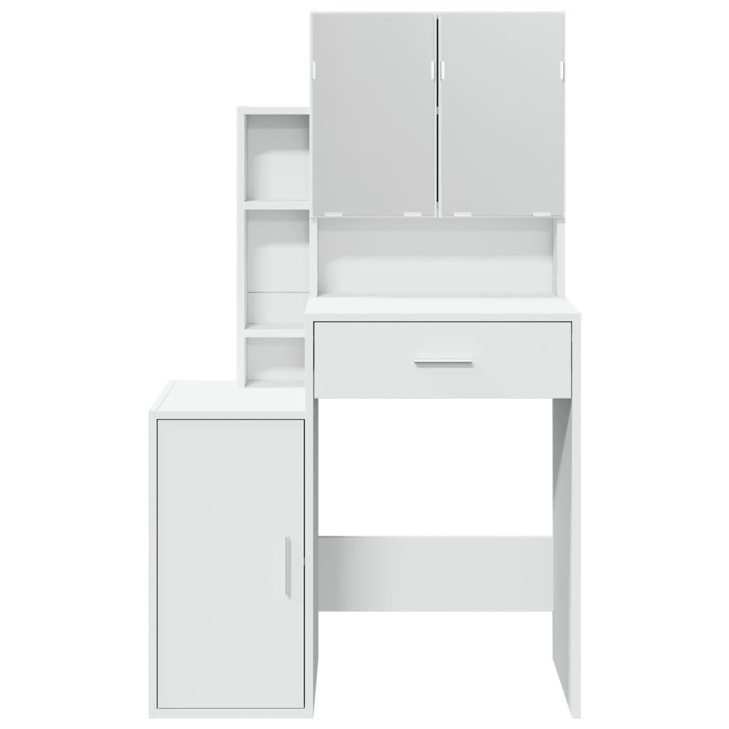 Schminktisch mit Schrank Weiß 80x35x132 cm