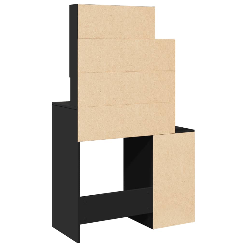 Schminktisch mit Schrank Schwarz 80x35x132 cm