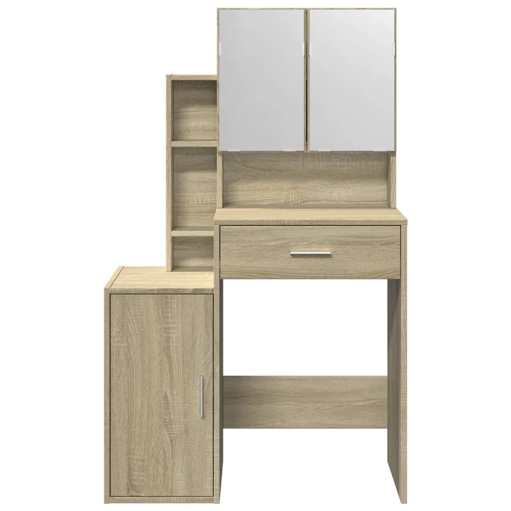 Schminktisch mit Schrank Sonoma-Eiche 80x35x132 cm