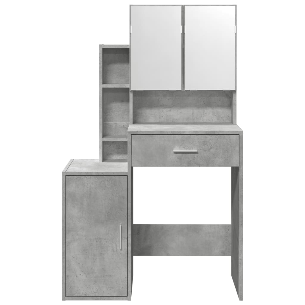 Schminktisch mit Schrank Betongrau 80x35x132 cm