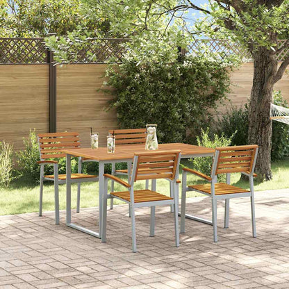 Garten Essgruppe 5 pcs Grau Massivholz Akazie