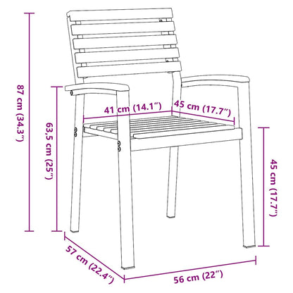 Garten Essgruppe 5 pcs Grau Massivholz Akazie